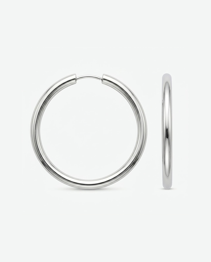 Large hoops 25mm - sølvfarvet