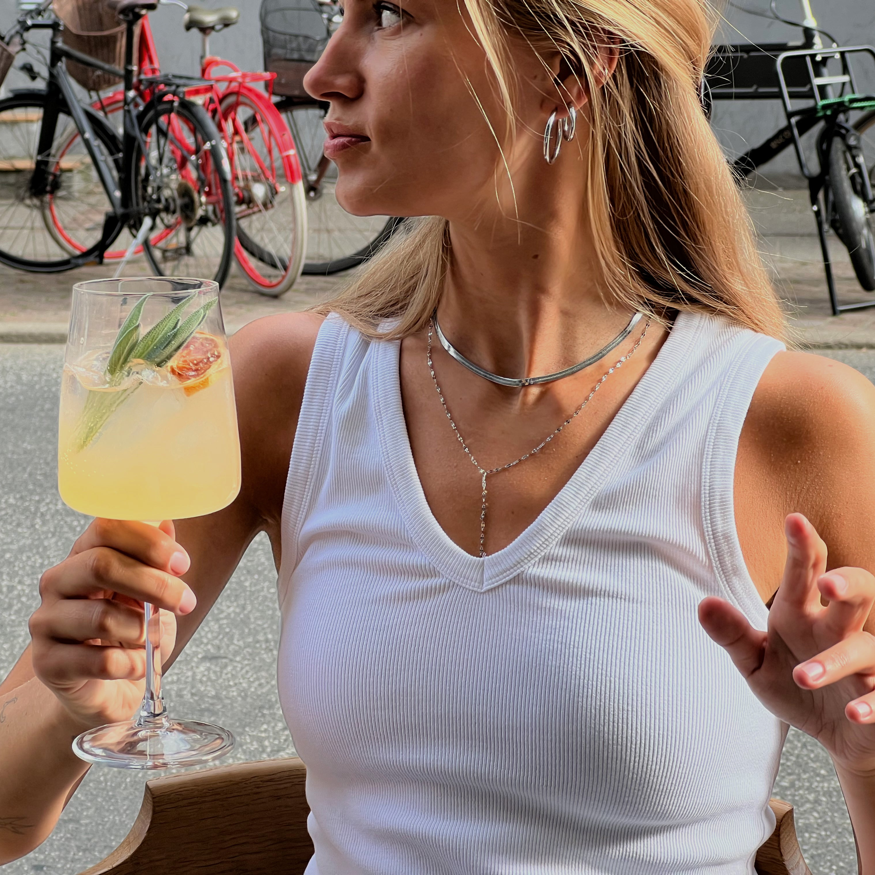 Snake chain - sølvfarvet