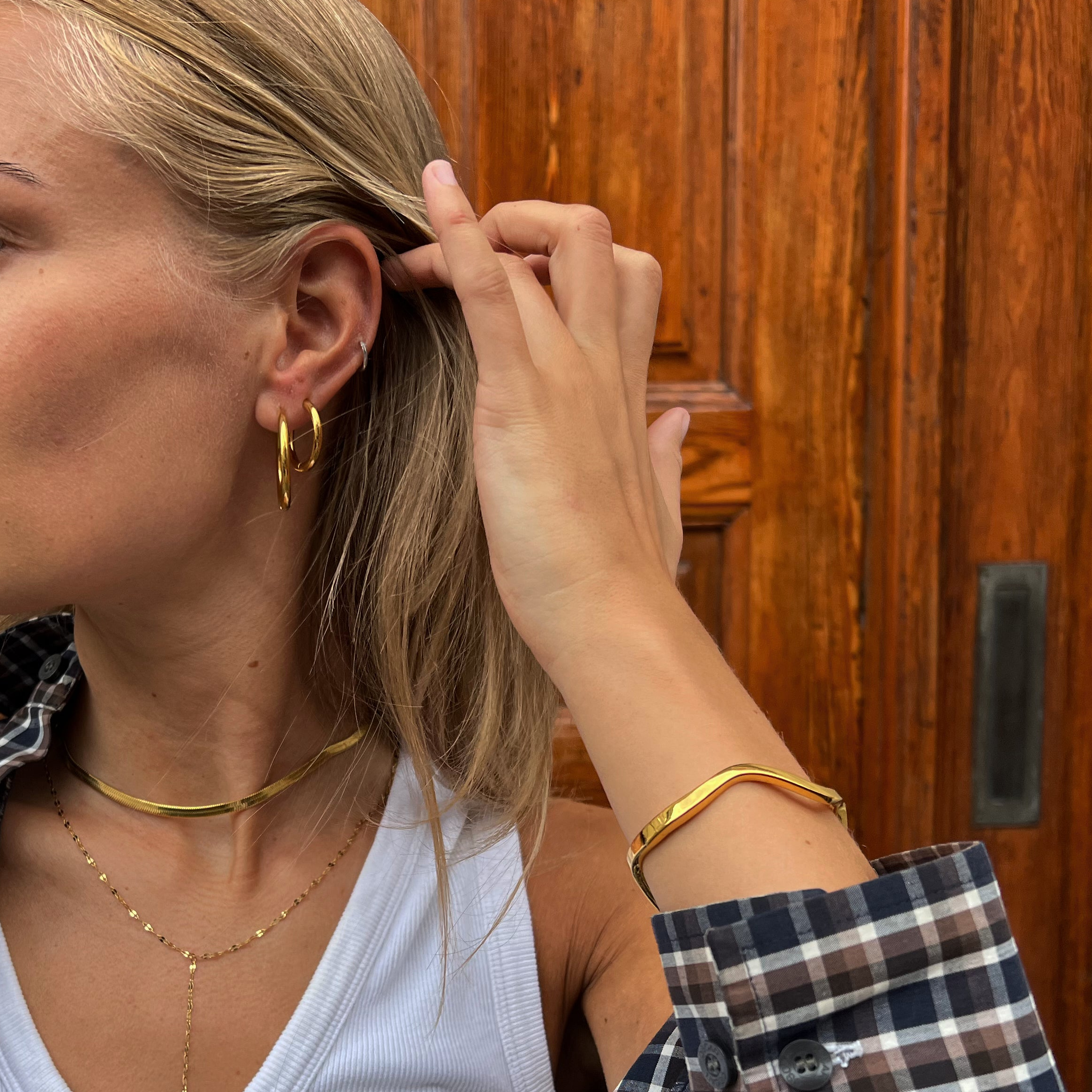 Medium hoops 16mm - 18k guldbelagt