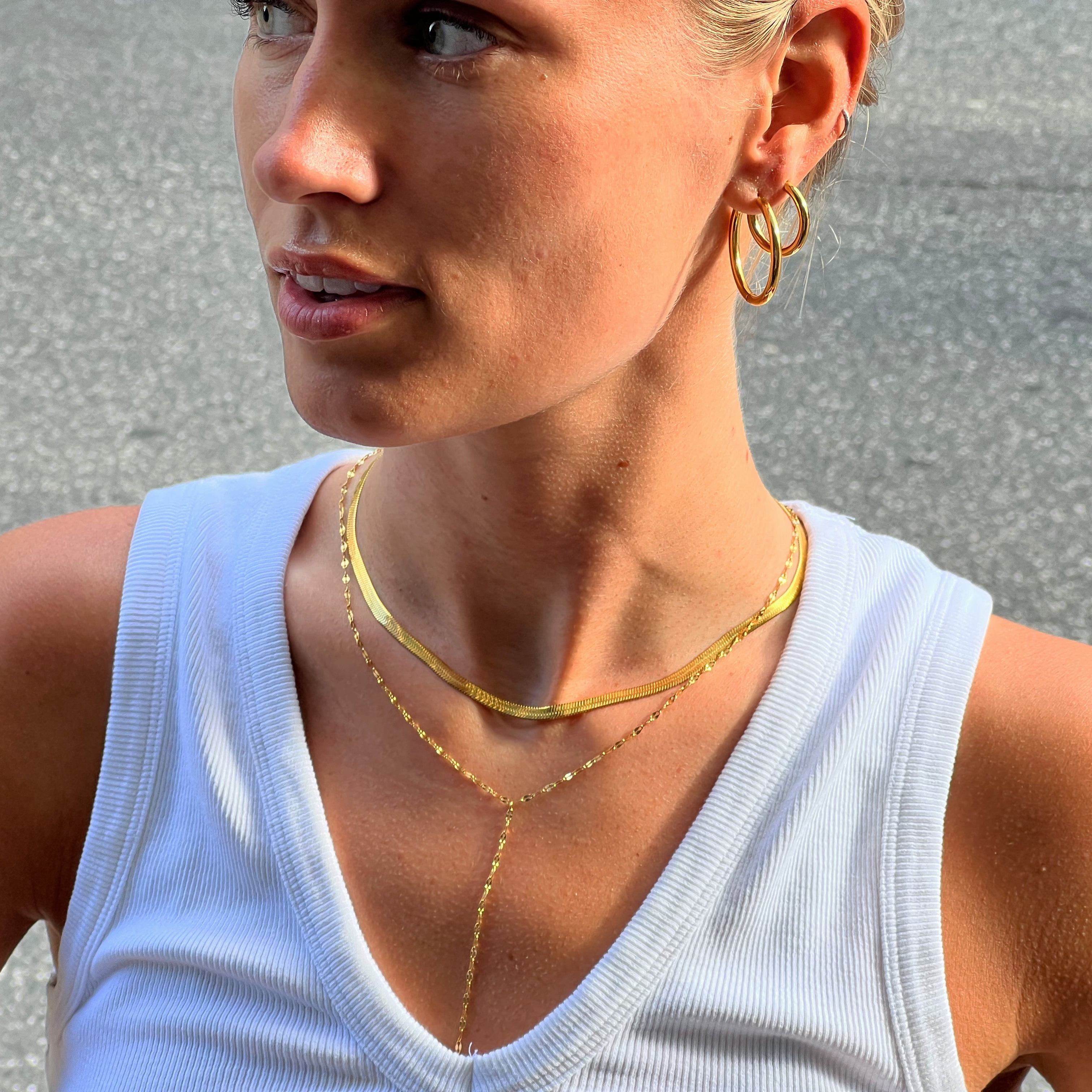 Y-chain - 18k guldbelagt